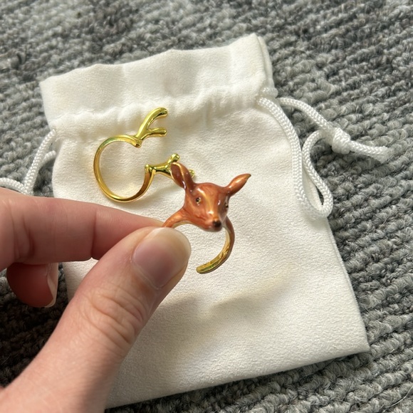 Disney Bambi deer gold ring set of 3 adorable novelty movie size 7✨ - Picture 8 of 9
